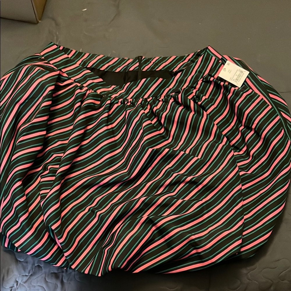 Target Wicked Pink and Green Striped Skater Skirt